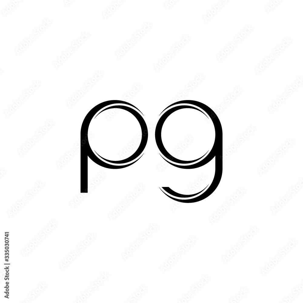 PG Logo monogram with slice rounded modern design template PG Logo monogram with slice rounded modern design template