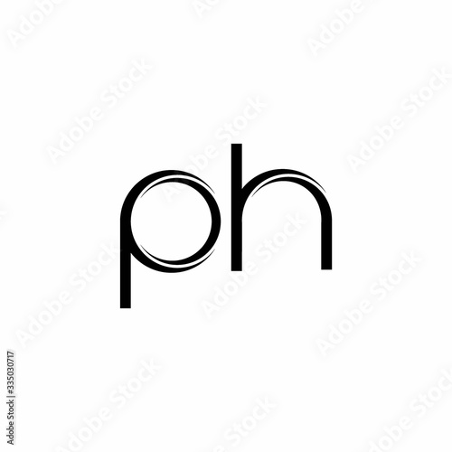 PH Logo monogram with slice rounded modern design template