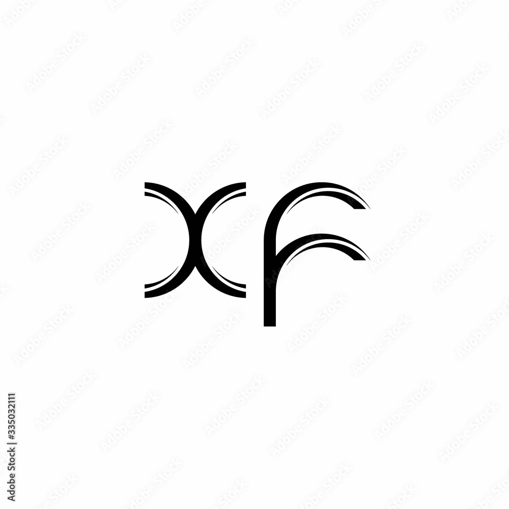 XF Logo monogram with slice rounded modern design template