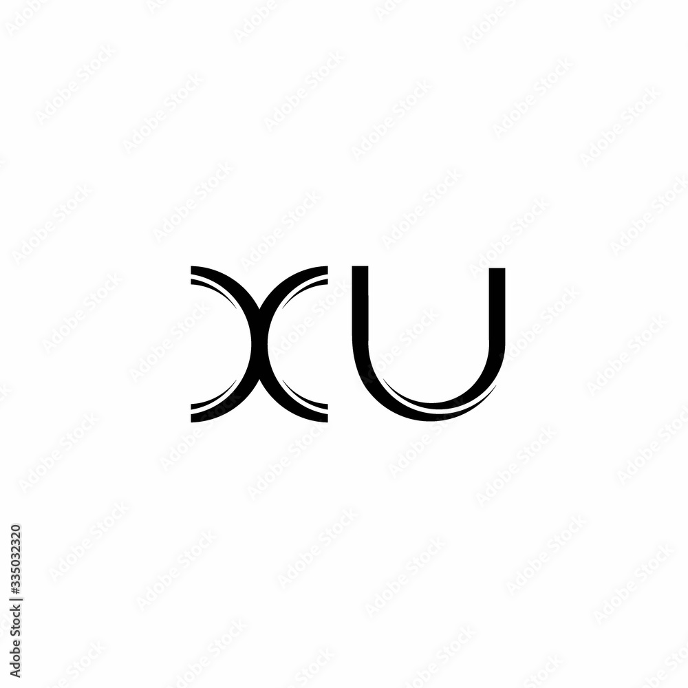 XU Logo monogram with slice rounded modern design template