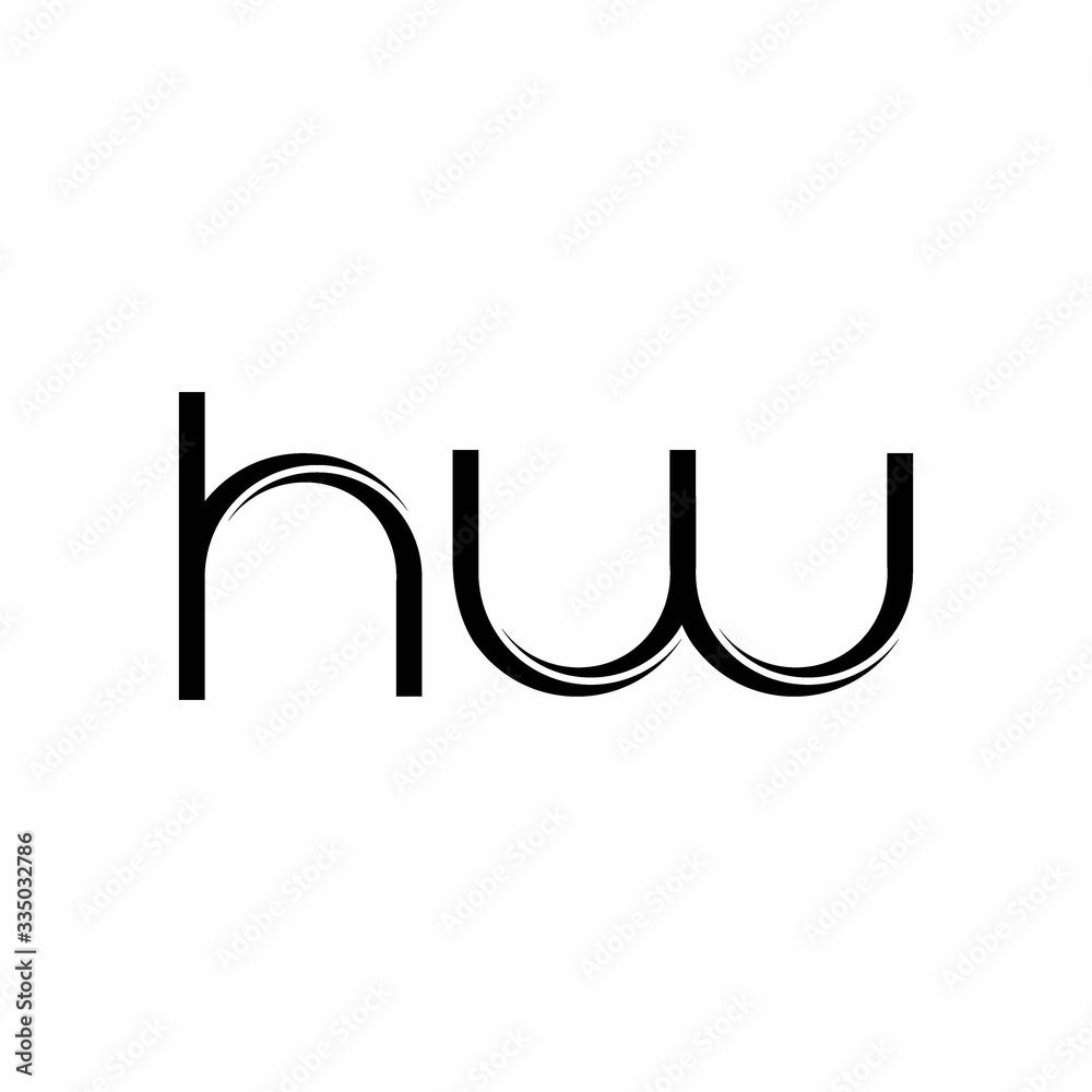 HW Logo monogram with slice rounded modern design template HW Logo monogram with slice rounded modern design template