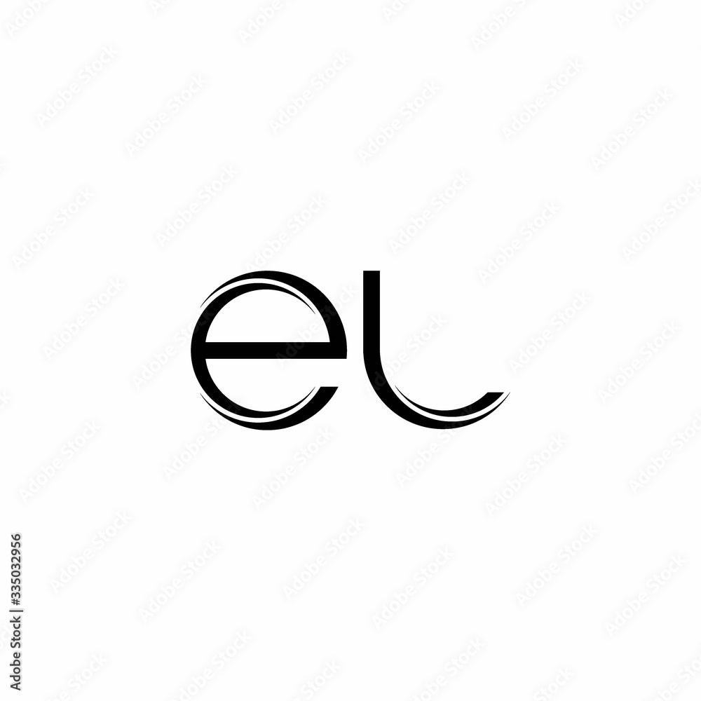 EL Logo monogram with slice rounded modern design template EL Logo monogram with slice rounded modern design template