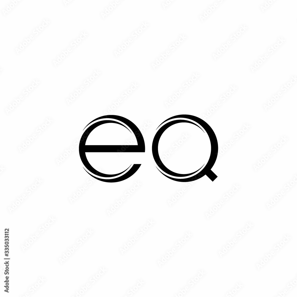 EQ Logo monogram with slice rounded modern design template EQ Logo monogram with slice rounded modern design template