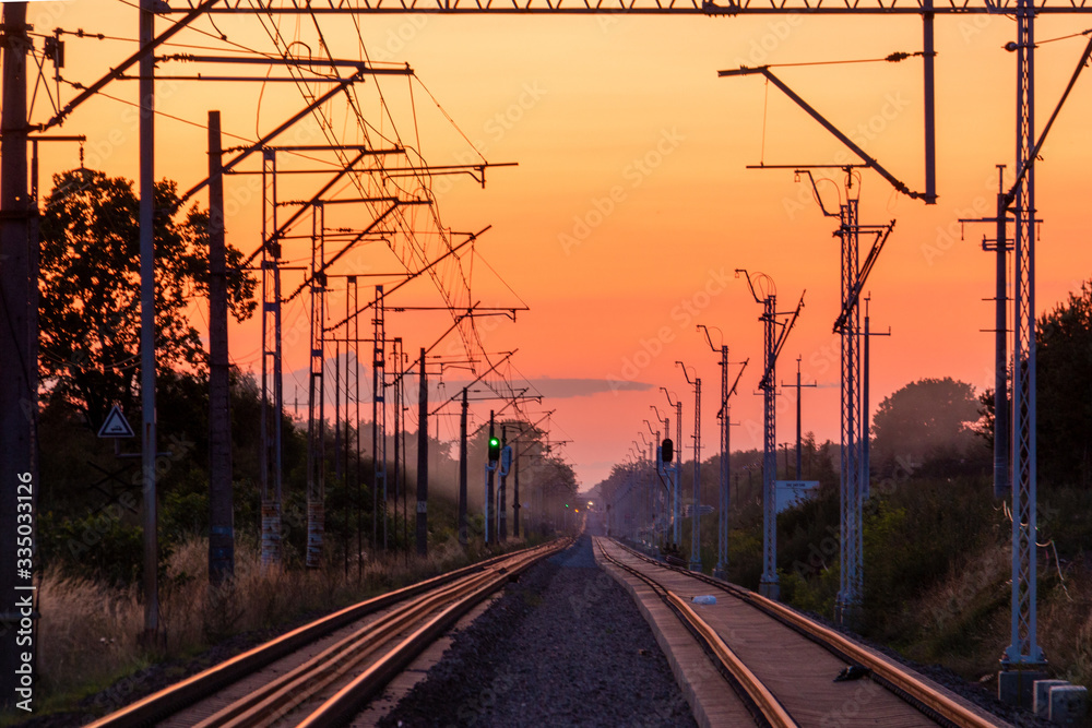 Railway Lines at sunset