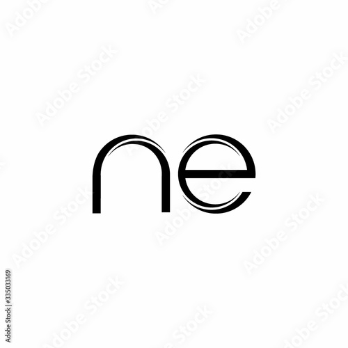 NE Logo monogram with slice rounded modern design template
