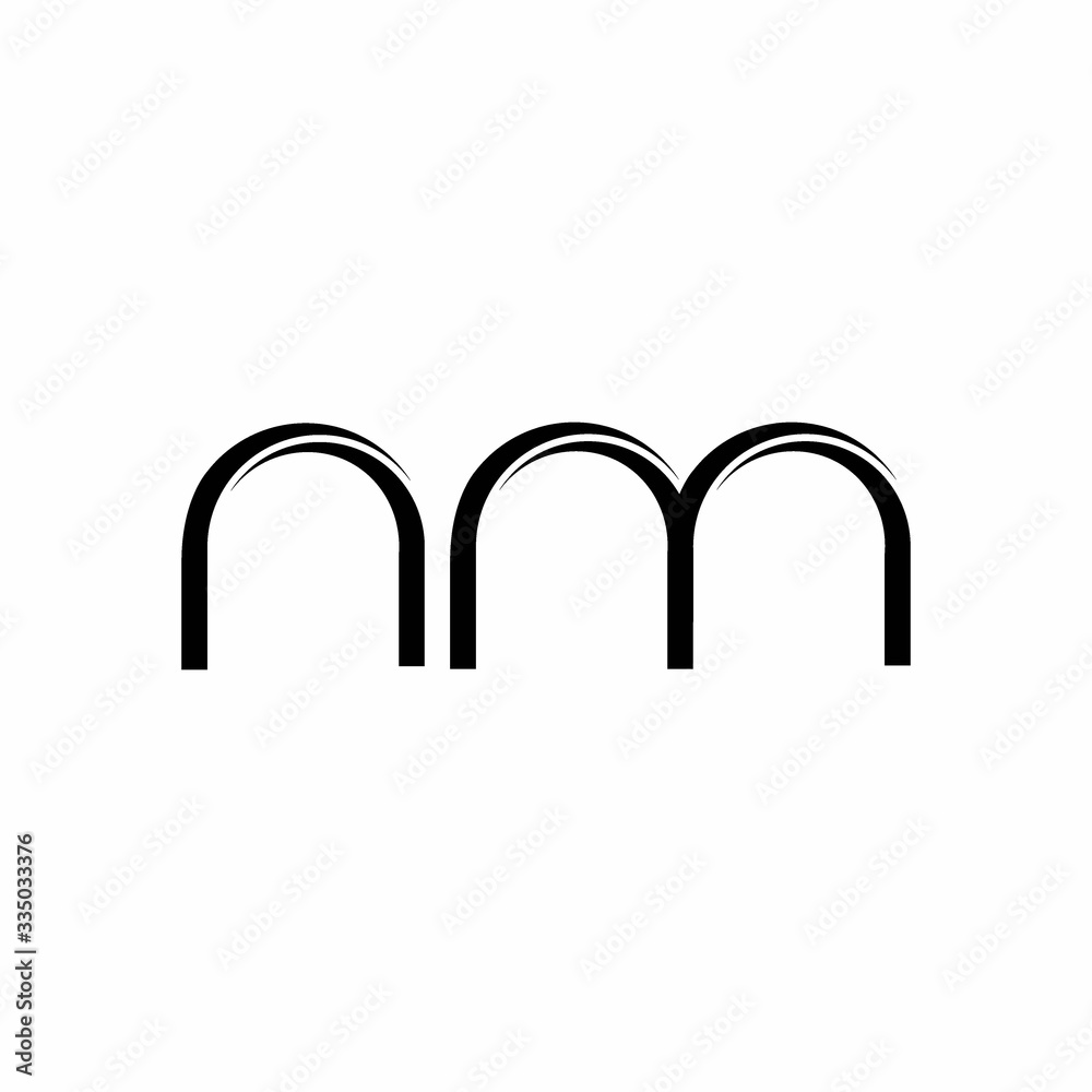 NM Logo monogram with slice rounded modern design template NM Logo monogram with slice rounded modern design template