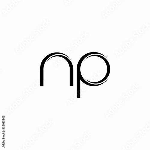 NP Logo monogram with slice rounded modern design template