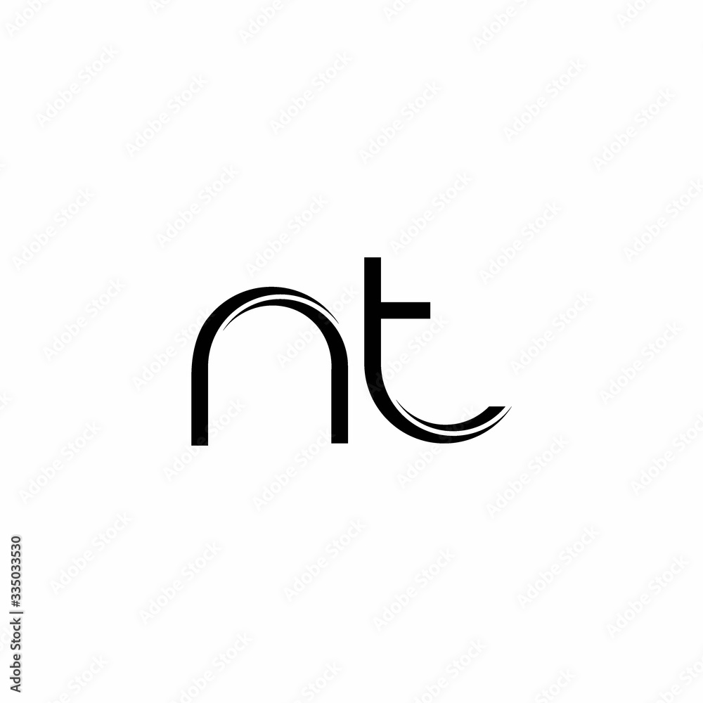 NT Logo monogram with slice rounded modern design template