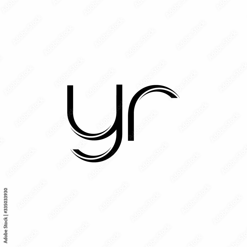 YR Logo monogram with slice rounded modern design template YR Logo monogram with slice rounded modern design template