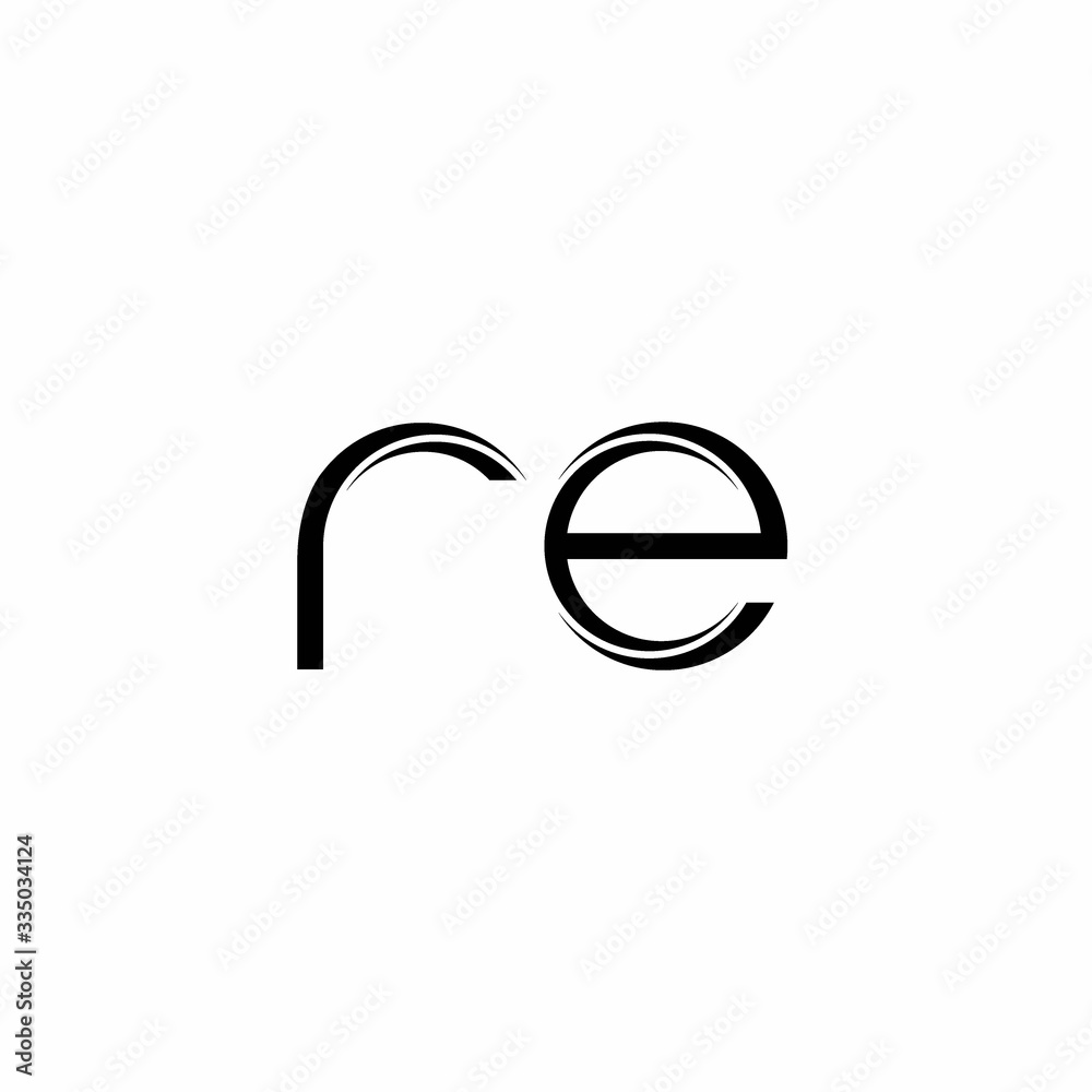 RE Logo monogram with slice rounded modern design template RE Logo monogram with slice rounded modern design template