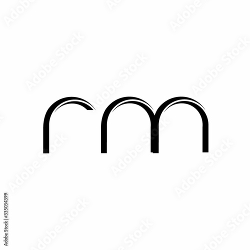 RM Logo monogram with slice rounded modern design template