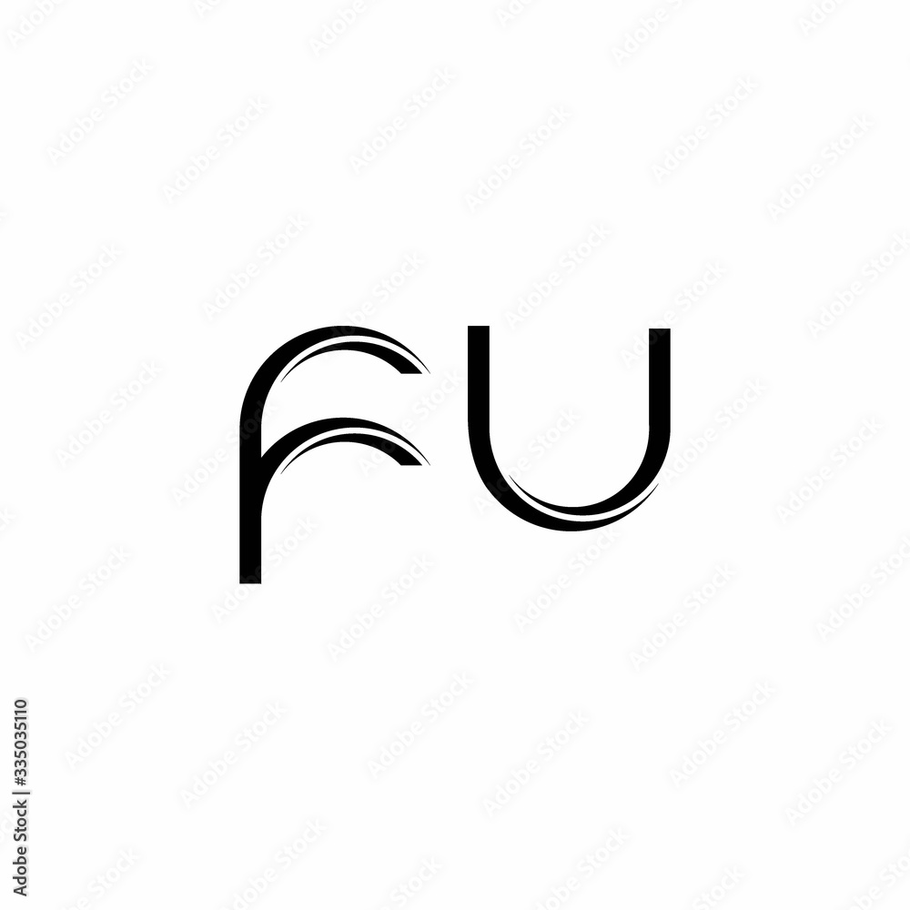 FU Logo monogram with slice rounded modern design template FU Logo monogram with slice rounded modern design template