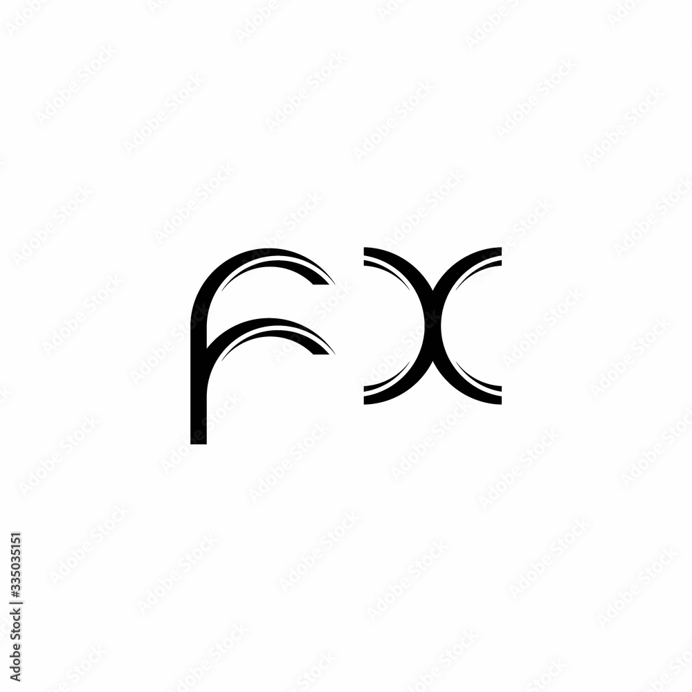 FX Logo monogram with slice rounded modern design template FX Logo monogram with slice rounded modern design template