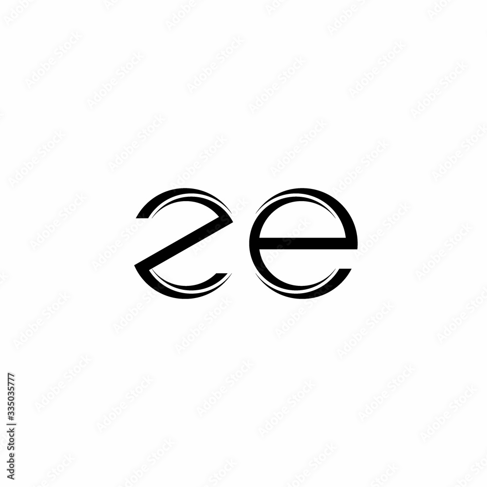ZE Logo monogram with slice rounded modern design template ZE Logo monogram with slice rounded modern design template