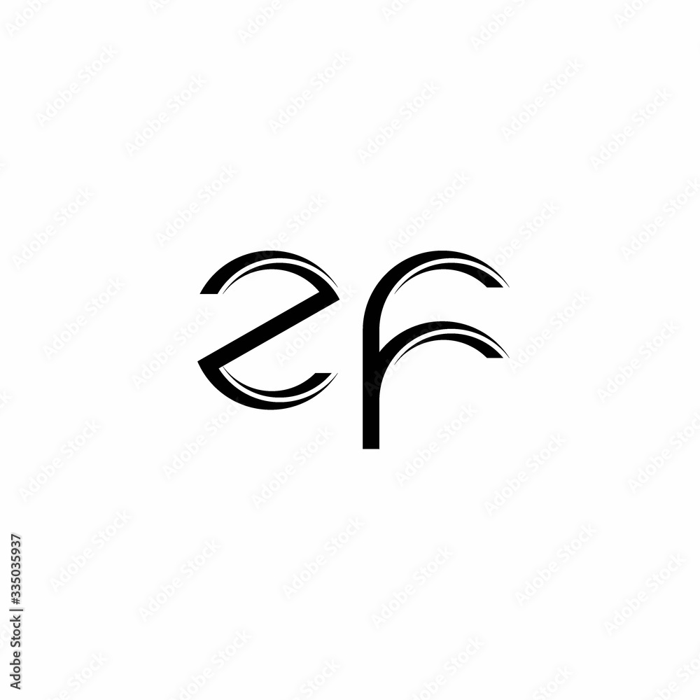 ZF Logo monogram with slice rounded modern design template