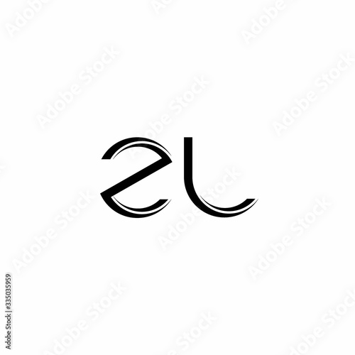 ZL Logo monogram with slice rounded modern design template
