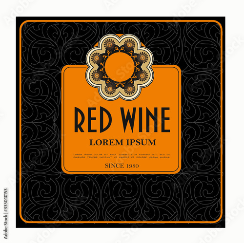 WINE LABEL ORNAMENTAL DESIGN GRAPHIC AMARONE AND PROSECCO 