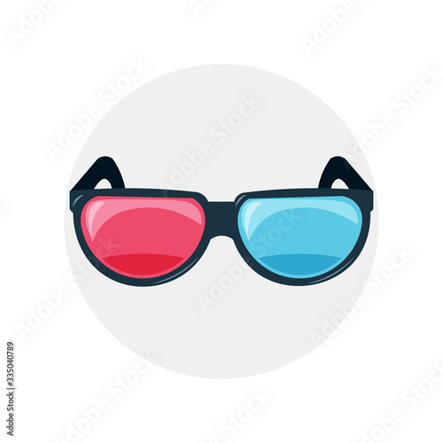 3d movie glasses icon. isolated design element