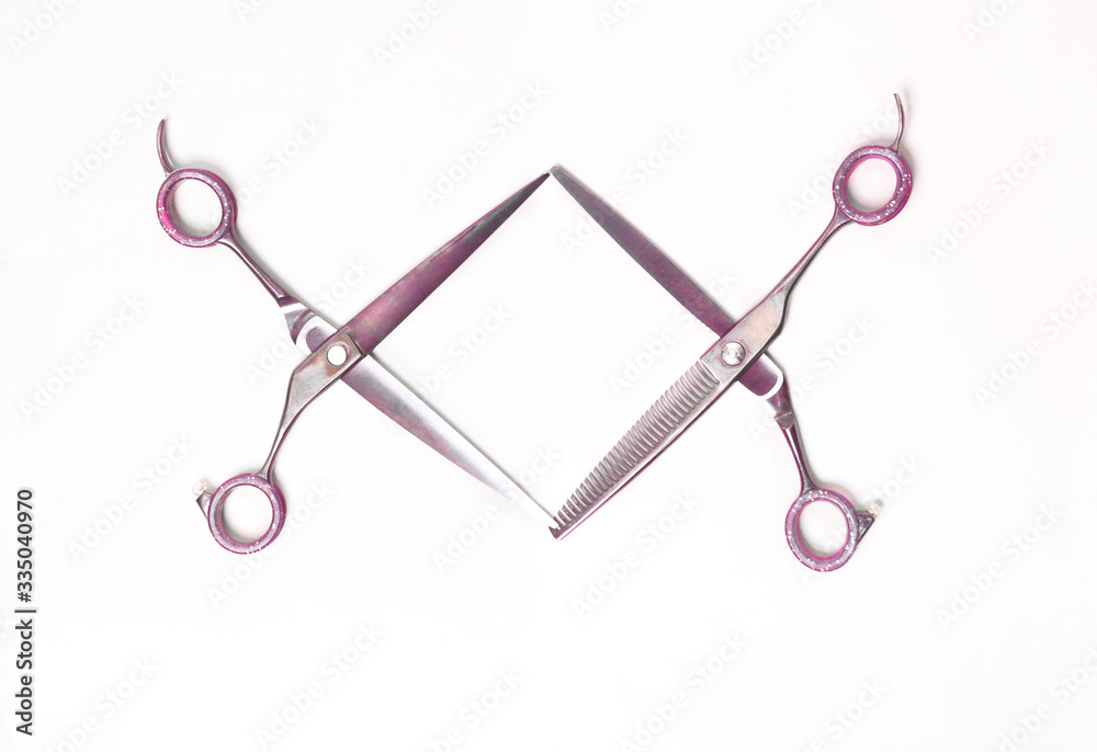 hairdressing scissors on a white background hairdressing scissors on a white background