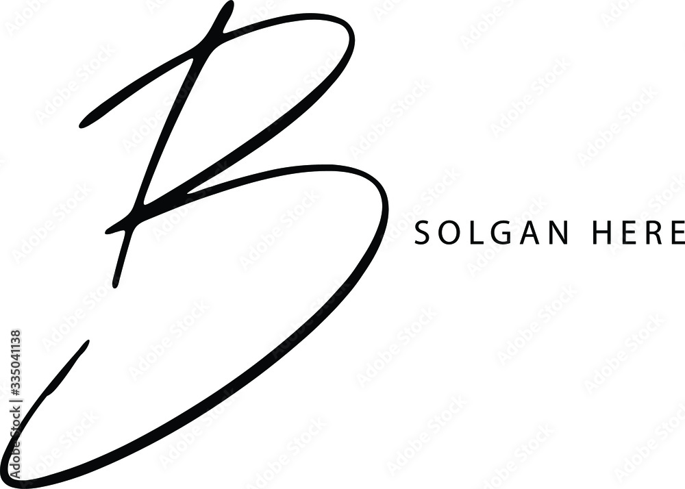 letter B logo vector signature design