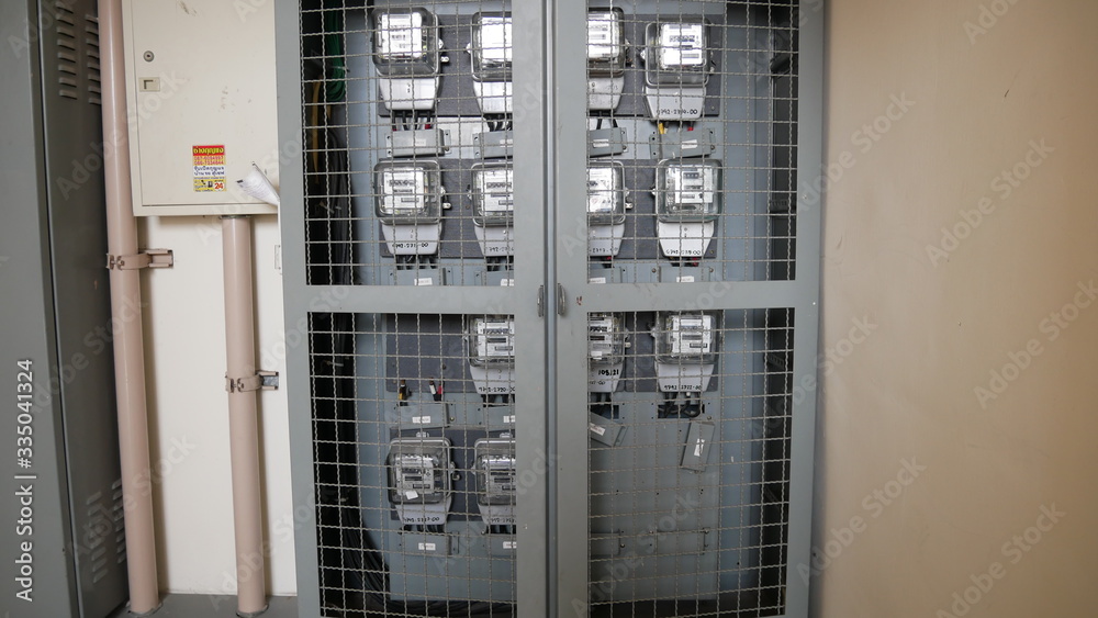 electrical panel of switches