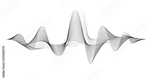 ENERGY FLOW DESIGN. MODERN WAVE LINE. FREQUENCY DIGITAL ILLUSTRATION. 