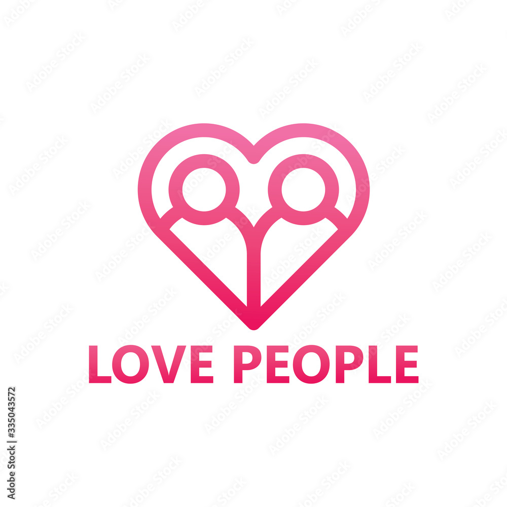 Two People Love Logo Template Design Two People Love Logo Template Design
