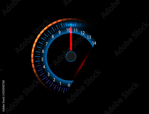 Car speed background and speedometer
