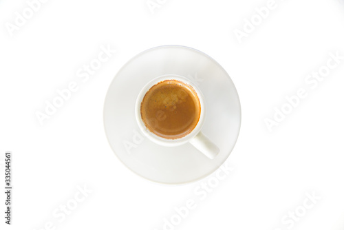 hot coffee espresso shot on white or isolate