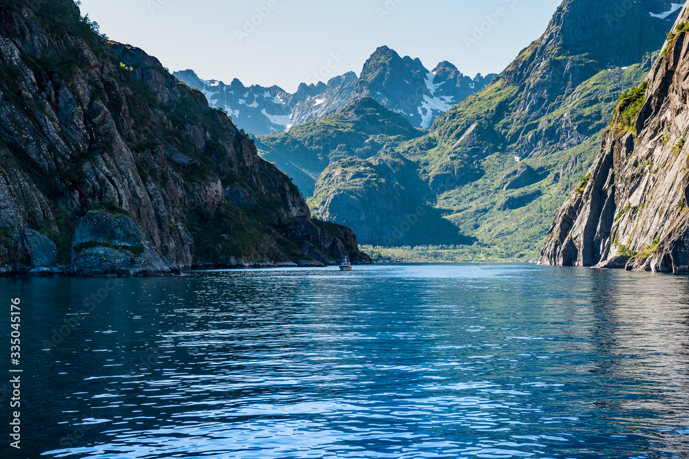 View of the end of Troll's Fjord in Norway.