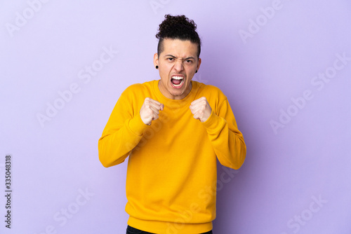 Caucasian man over isolated background frustrated by a bad situation