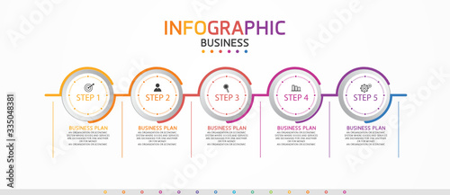 vector illustration Can be used for process, presentations, layout, banner,info graph There are 5 steps or layers.
