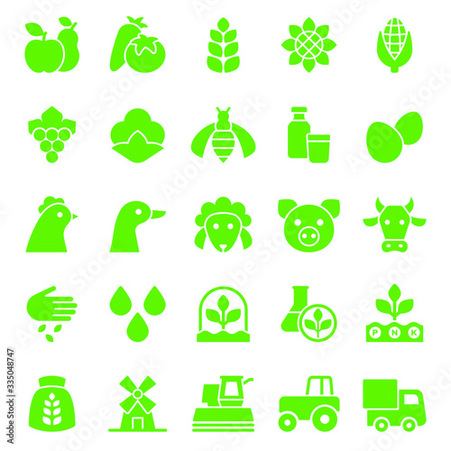 Set of agriculture icons. Vector illustration