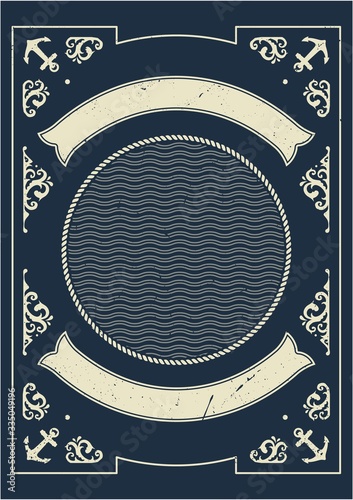 Vintage marine and nautical frame template