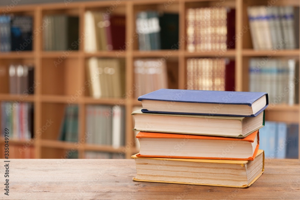Stack of school books, education and learning concept Stack of school books, education and learning concept