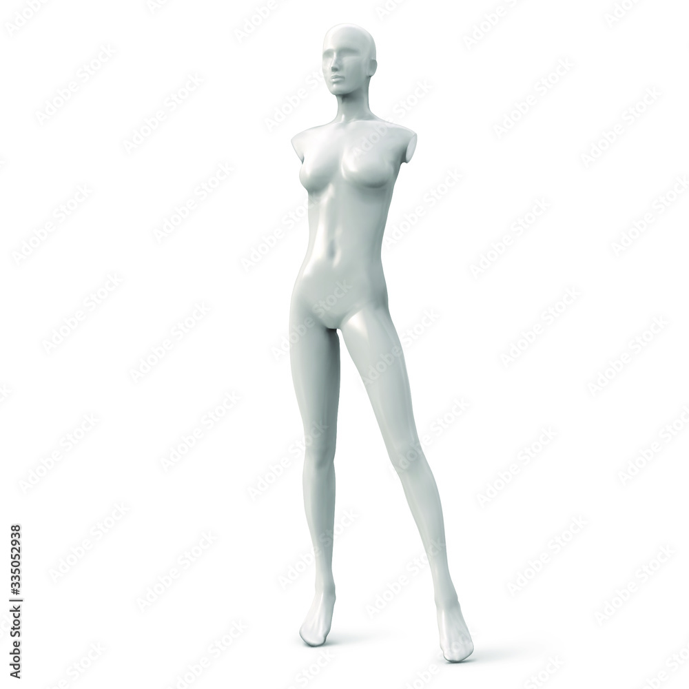 Body of female mannequin without hands white color. Vector illustration. Body of female mannequin without hands white color. Vector illustration.