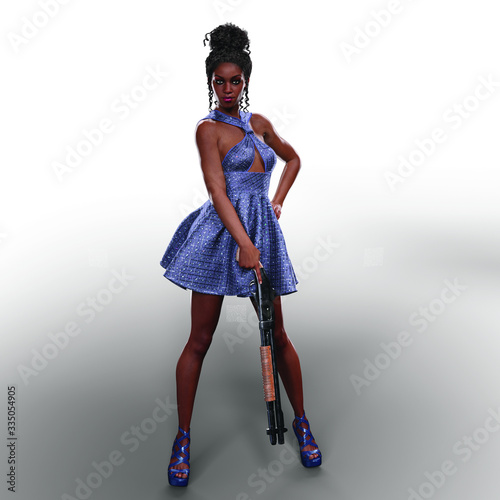 Black Girl with Shotgun