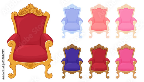 王座の椅子のイラストセット