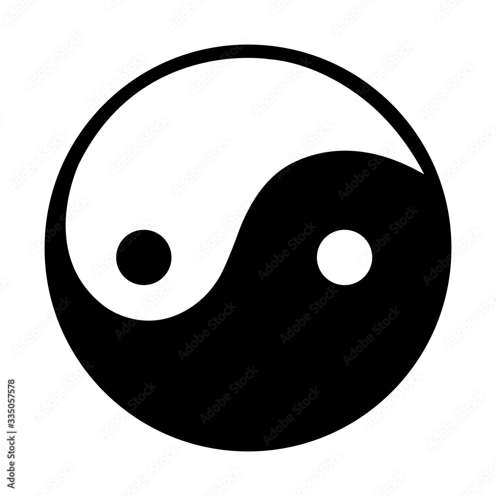 Vector of black and white yin and yang symbol isolated on a white background.Yin and yang icon in trendy flat style. Yinyang symbol. Vector illustration. Vector of black and white yin and yang symbol isolated on a white background.Yin and yang icon in trendy flat style. Yinyang symbol. Vector illustration.