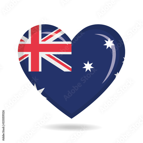 Free Download Australia national flag in heart shape vector illustration - GFXLoad