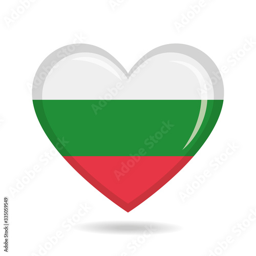 Free Download Bulgaria national flag in heart shape vector illustration - GFXLoad
