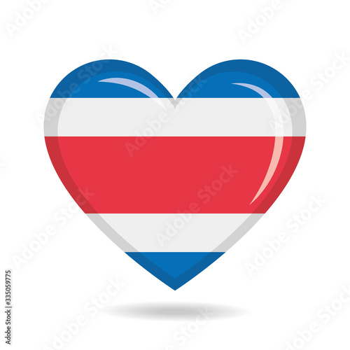 Free Download Costa Rica national flag in heart shape vector illustration - GFXLoad