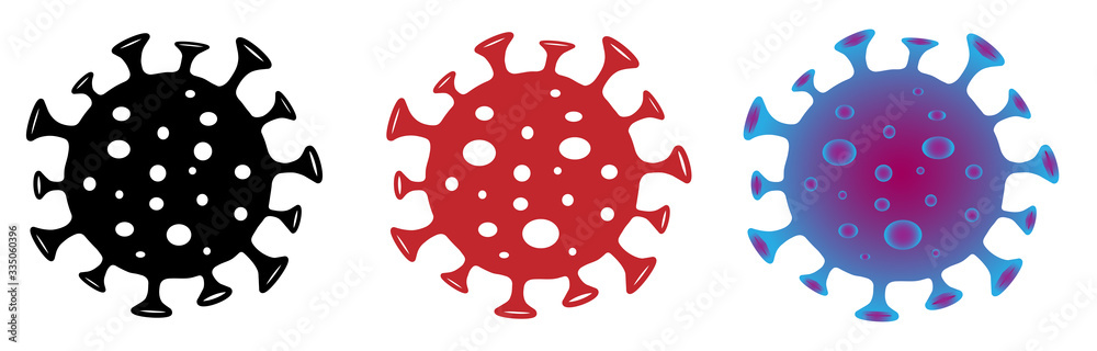 Corona Virus; Logo; symbol; The virus that caused epidemic of pneumonia in China; Vector illustration for science and medical use Corona Virus; Logo; symbol; The virus that caused epidemic of pneumonia in China; Vector illustration for science and medical use