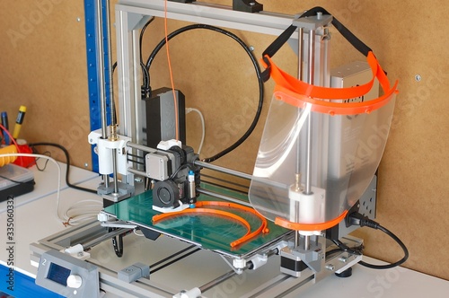 Plastic protection face shield made in 3D printer