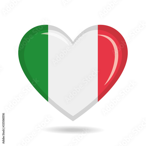 Free Download Italy national flag in heart shape vector illustration - GFXLoad