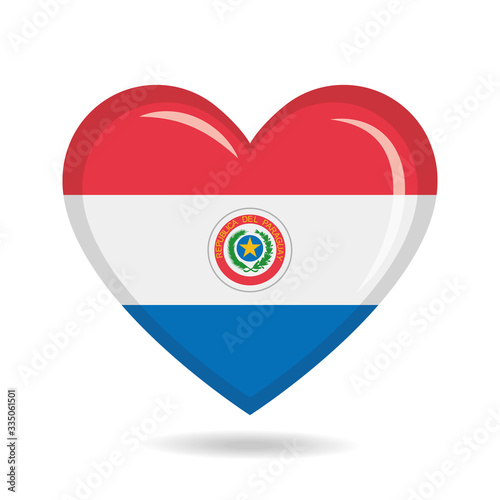 Free Download Paraguay national flag in heart shape vector illustration - GFXLoad