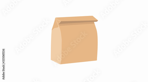 Vector Isolated Illustration of a Take Away Bag. Paper Bag Illustration