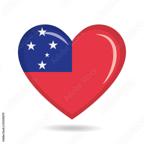 Samoa national flag in heart shape vector illustration Free Download Samoa national flag in heart shape vector illustration - GFXLoad