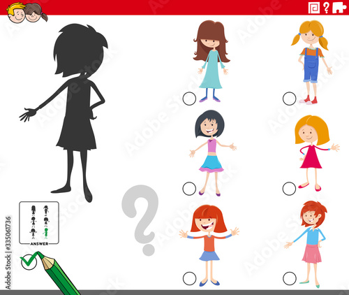shadows game with cartoon girl characters