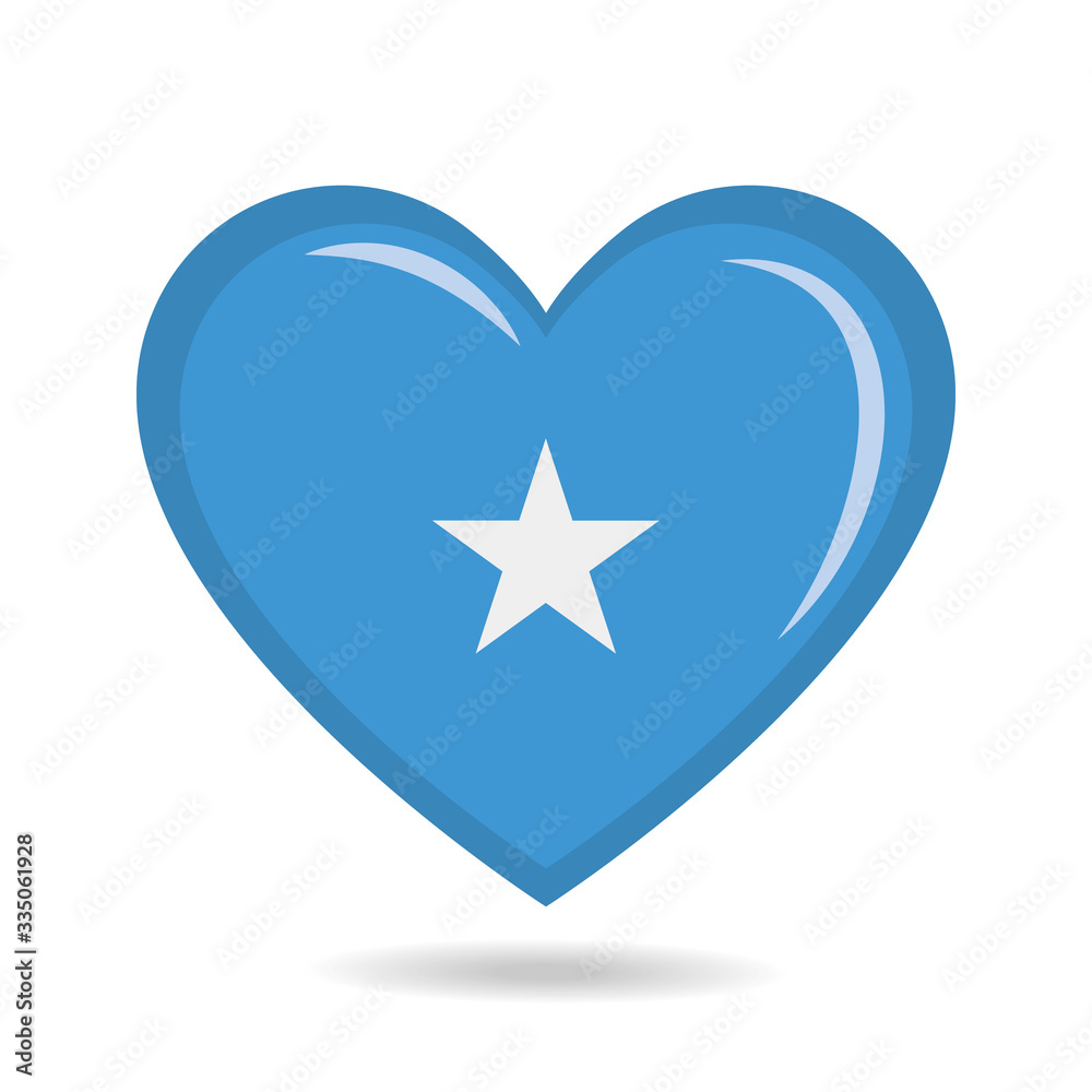 Somalia national flag in heart shape vector illustration Somalia national flag in heart shape vector illustration